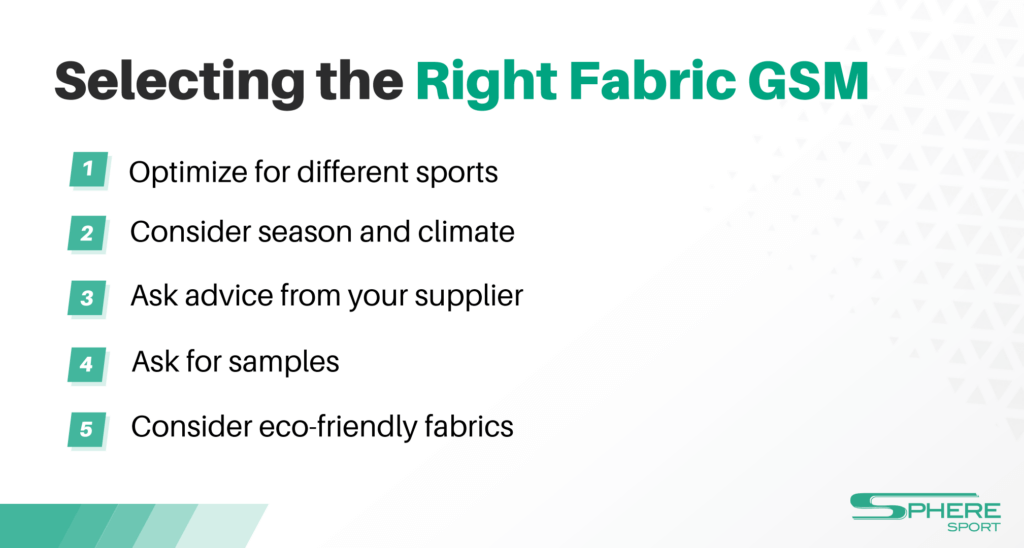 5 Tips for Choosing the Right GSM for Your Sportswear