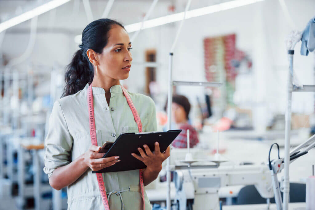 Checking quality control procedures of an apparel factory