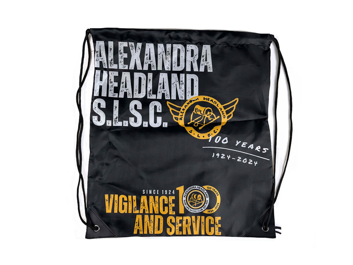 black open drawstring bag
