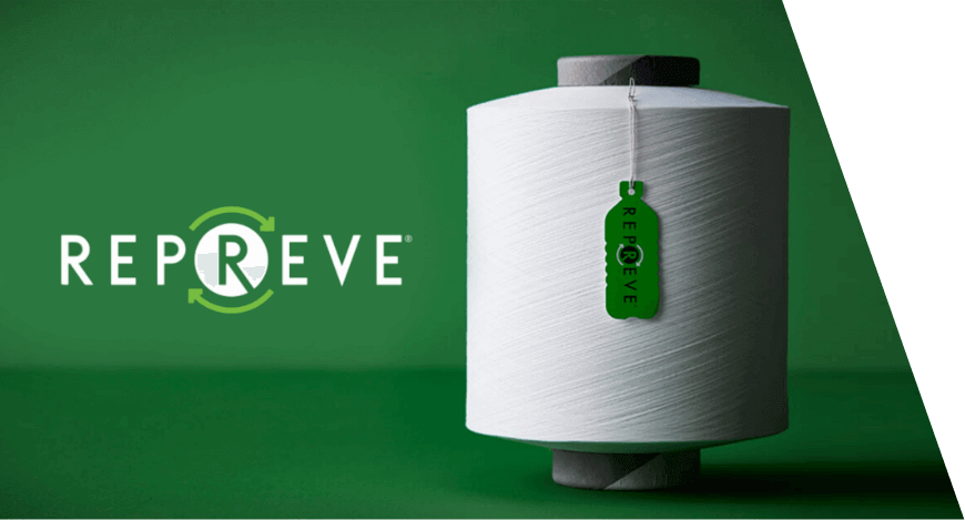 Repreve recycled fiber with tag and logo