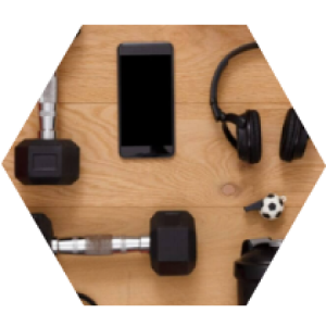Dumbell cellphone and head phone exercise accessories