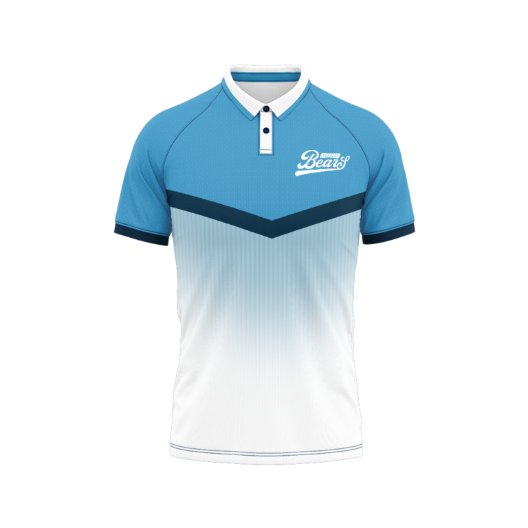 white-bluish polo mockup for graphic design for apparel page